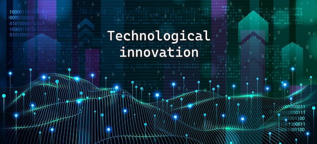 Tech abstract Pattern data connect network innovate science element AI technology cyber development website analytics Wireframe computer futuristic innovation Vector background code