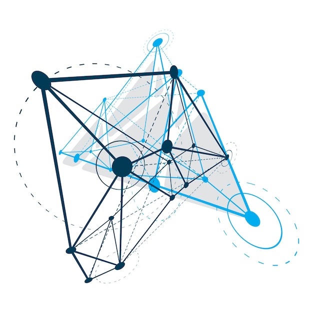 tech abstract shape, vector polygonal figure. communication technologies modern illustration.