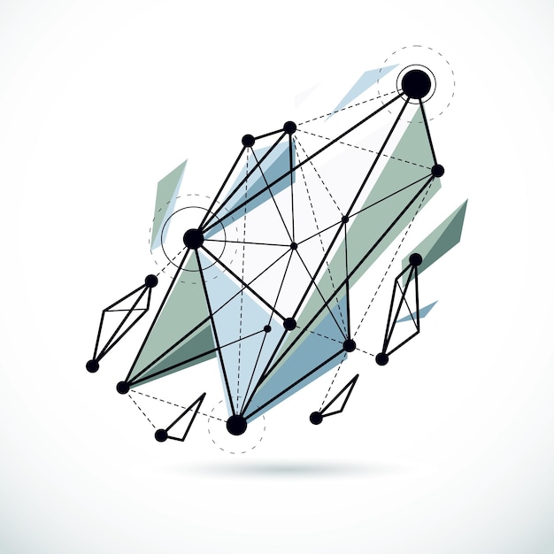tech abstract shape, vector polygonal figure. communication technologies modern illustration.
