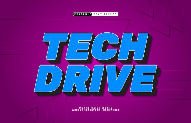 tech drive editable text effect with a steel and modern text style