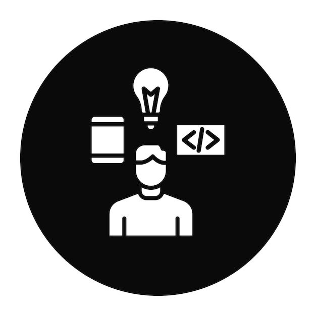 Tech Savvy User vector icon Can be used for No Code iconset