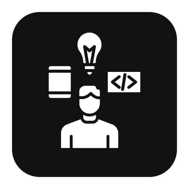 Tech Savvy User vector icon Can be used for No Code iconset