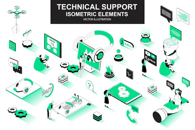 Technical support 3d isometric line elements