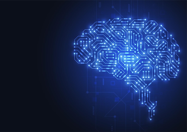 Technological brain Abstract circuit board Vector background
