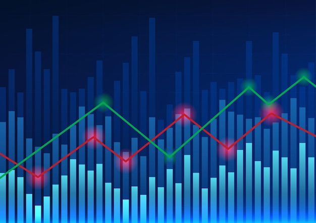 Technology background showing stock price as a graph Used to measure the price of a company