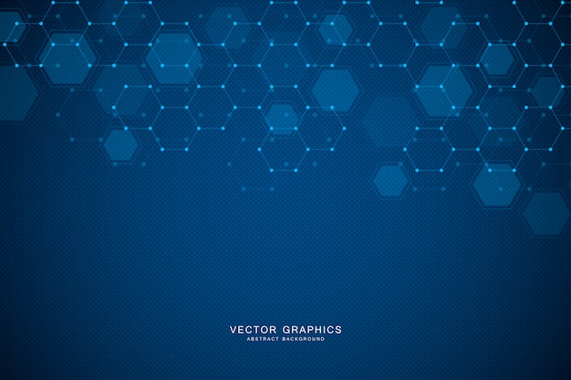 technology background with hexagons.