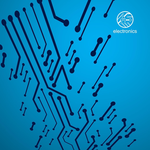 Technology communication cybernetic element. Vector abstract illustration of circuit board. Modern innovation technologies backdrop