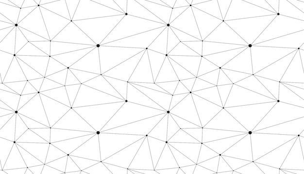 technology communication seamless vector pattern with connected thin lines, black and white monochrome endless wallpaper background science theme.
