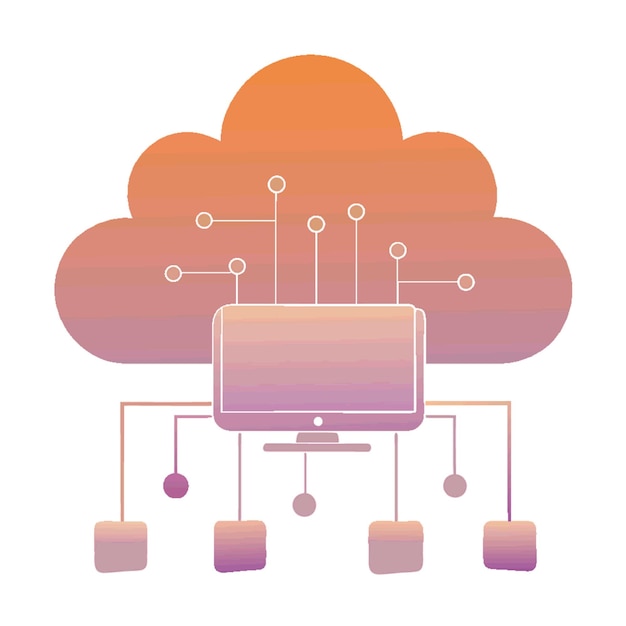 technology concept vector illustration featuring cloud computing design flat style elements