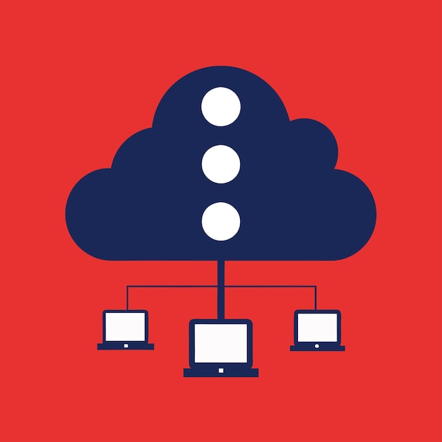 technology concept vector illustration featuring cloud computing design flat style elements