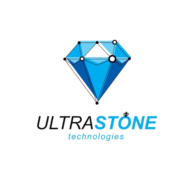 technology conceptual emblem. tech abstract shape, vector polygonal figure.