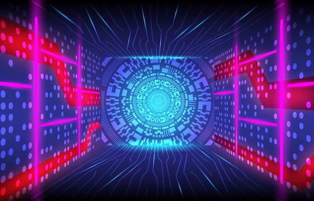 Technology data center or server room information cloud storage. Abstract digital warehouse Clouds.