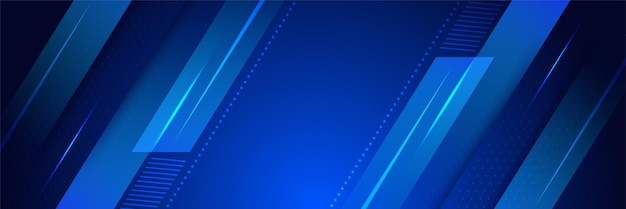 technology global blue wide banner design background abstract 3d banner design with dark blue technology geometric background vector illustration