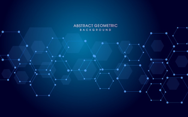 technology hexagonal digital blue background