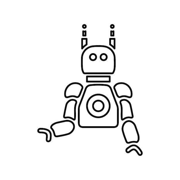 Technology Humanoid robotics icon Outline vector art