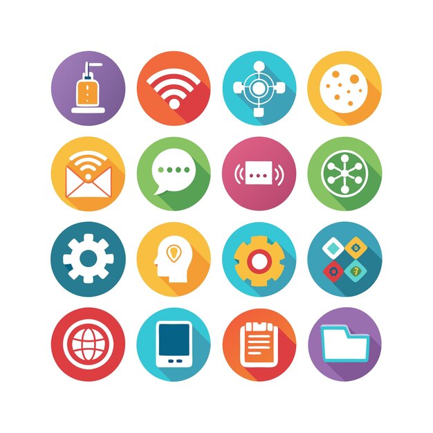 Technology Icon Set Vector Illustration for Documents Websites and Mobile Applications