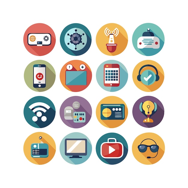 Technology Icon Set Vector Illustration for Documents Websites and Mobile Applications