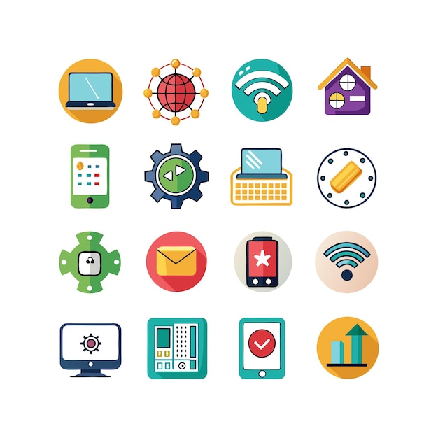 Technology Icon Set Vector Illustration for Documents Websites and Mobile Applications