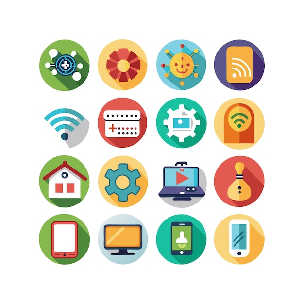 technology icon set vector illustration for documents websites and mobile applications