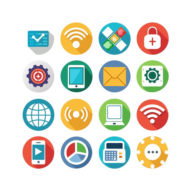 Technology Icon Set Vector Illustration for Documents Websites and Mobile Applications