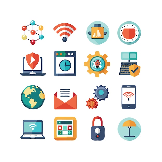 Technology Icon Set Vector Illustration for Documents Websites and Mobile Applications