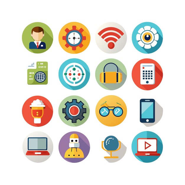 Technology Icon Set Vector Illustration for Documents Websites and Mobile Applications
