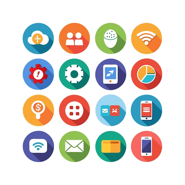 Technology Icon Set Vector Illustration for Documents Websites and Mobile Applications