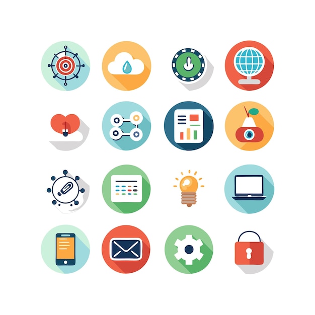 Technology Icon Set Vector Illustration for Documents Websites and Mobile Applications