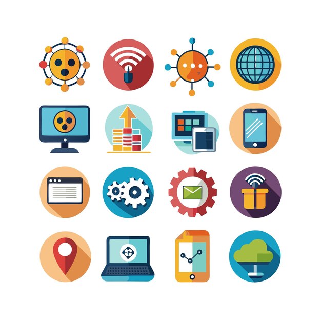 Technology Icon Set Vector Illustration for Documents Websites and Mobile Applications