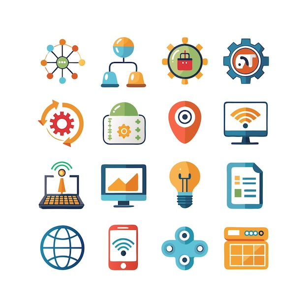 Technology Icon Set Vector Illustration for Documents Websites and Mobile Applications