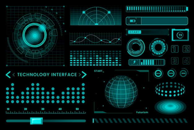 Technology interface template design elements vector