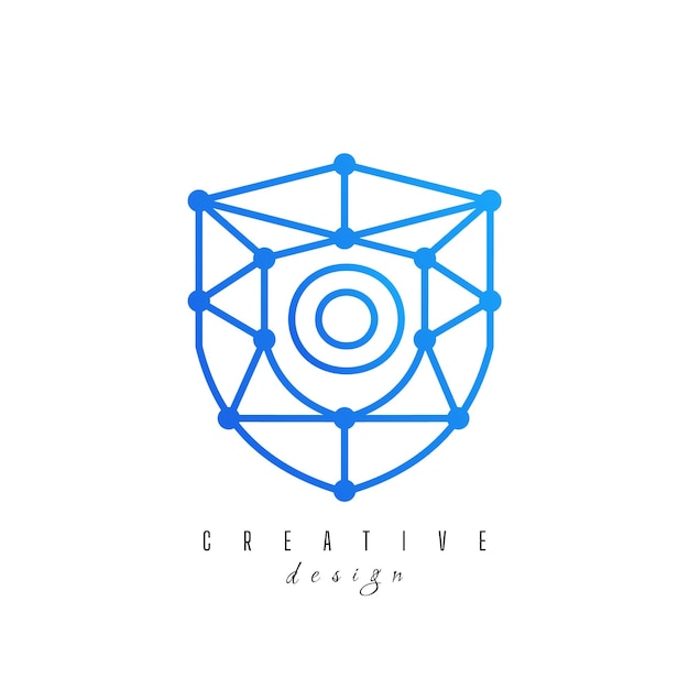 Technology logo with initial O negative space concept network icon vector