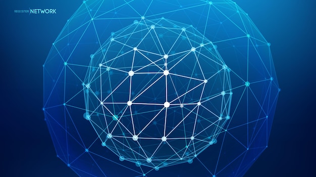 Technology sphere cloud network Abstract technology science background Sphere shield protect Global network and cloud technology World education concept EPS 10
