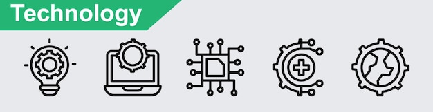 Technology vector icons pack