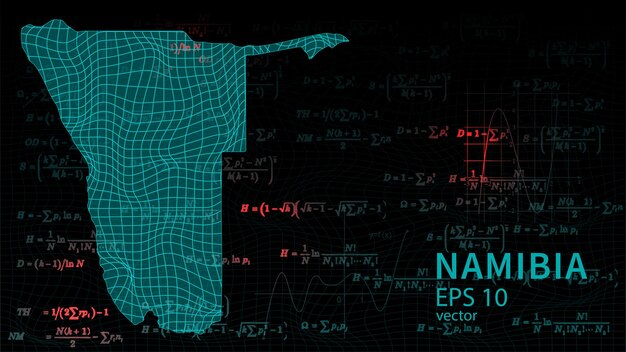 technology vector map of namibia connection futuristic modern website background or cover page