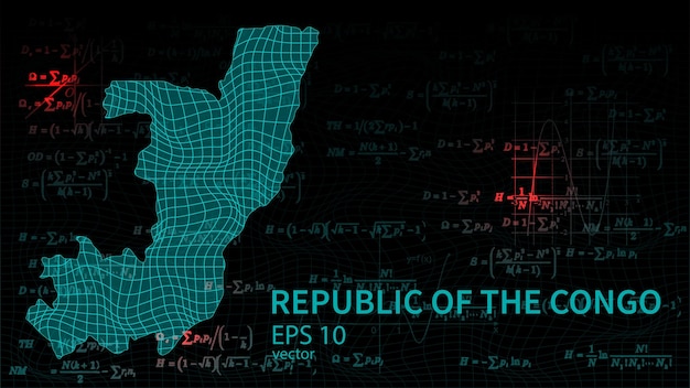technology vector map of republic of the congo connection futuristic modern website background or c