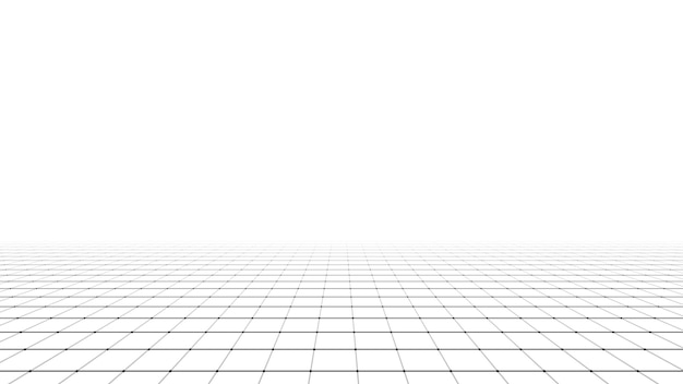 technology wireframe landscape vector perspective grid digital space mesh on a white background