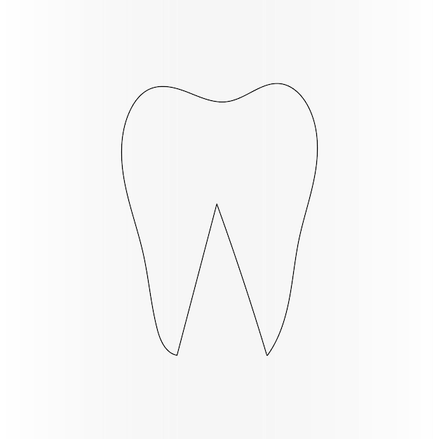 teeth continuous one line drawing of outline vector illustration