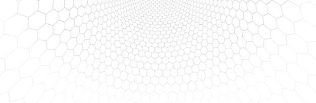 Teknologiavektorin abstrakti tausta, jossa on kuusikulmioverkko, nanoteknologian ja tieteen 3D-abstraktio, elektroniikka ja digitaalinen tyyli, lankaverkon dimensionaalinen perspektiivi.