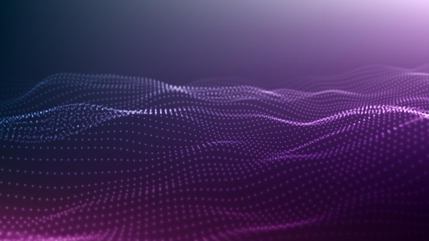 Tekoälykonsepti Big data visualisointi Sininen kyberteknologia-aalto Vektori-kuva