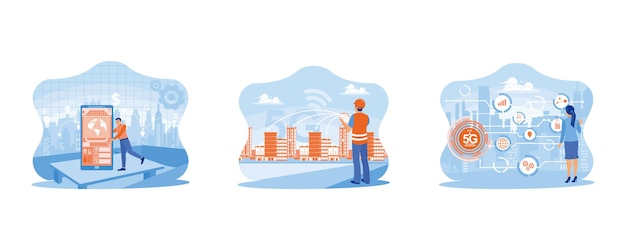 telecommunication and internet in smart city concept internet network connected in a smart city