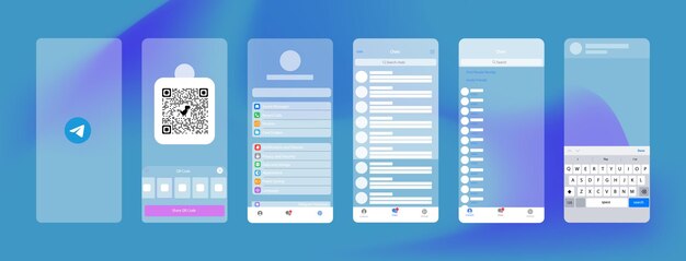 telegram template chat and group communication creative template to improve networking screen social media and social network interface template social media photo frame