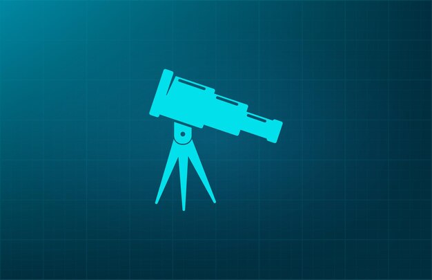 Telescope symbol Vector illustration on blue background Eps 10