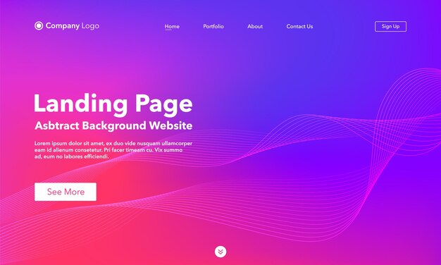 Template abstract wave background  for website. Landing Page.