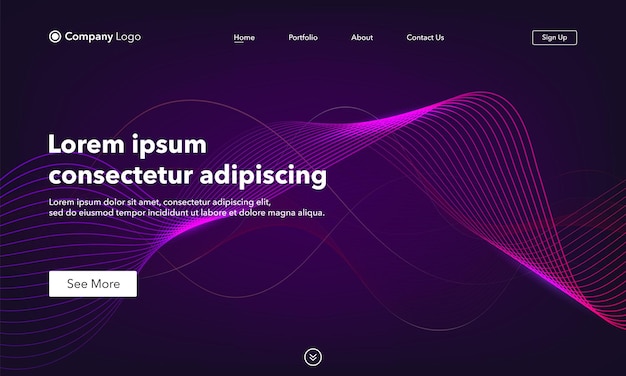 template for landing page. abstract background website.