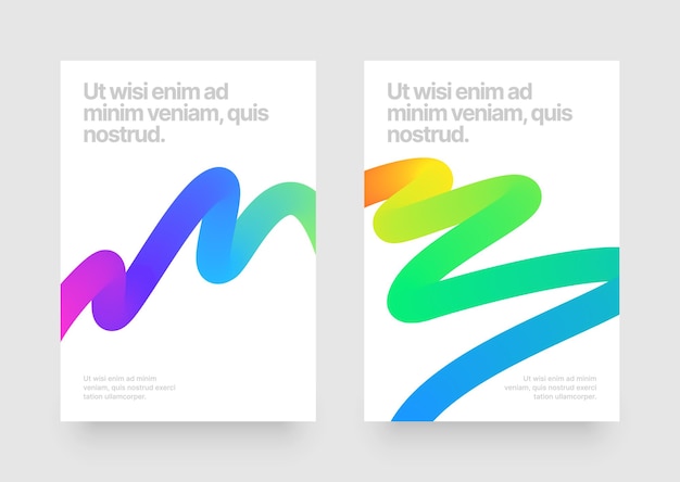 Template with wavy gradient shapes for events companies or business colorful squiggles gradient