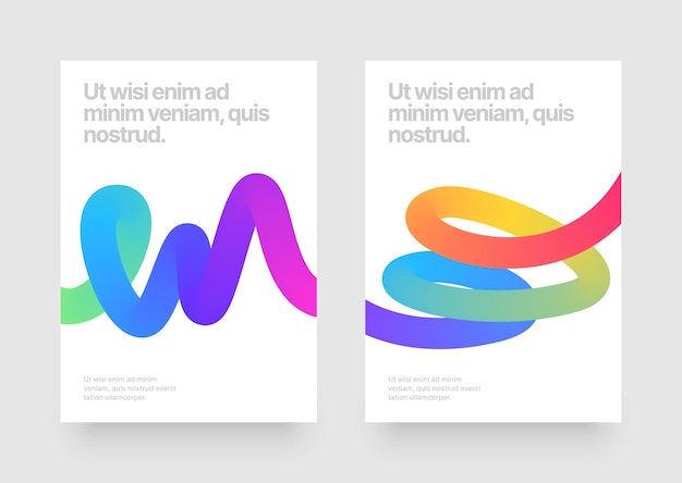 Template with wavy gradient shapes for events companies or business colorful squiggles gradient