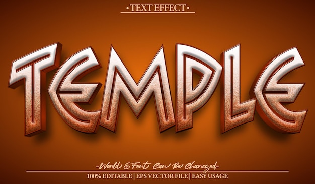 Temple Vector Text Effect Editable Alphabet Religion History Archeology