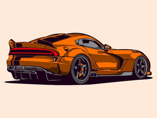 Terracotta Color Sport Car Vector Design Illustrator