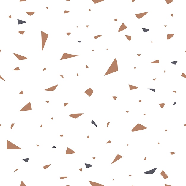 Terrazzo-lattian tekstuurivektori, saumaton kuvio. Abstraktit muodot marmori- tai graniittitaustalla